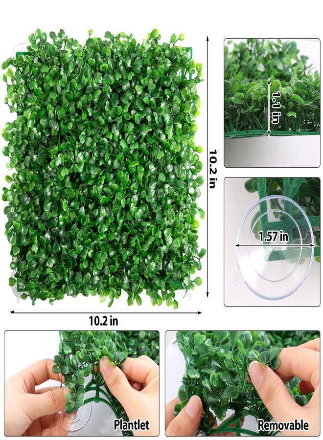 Orchidleaf Hermit Crab Climbing Toy 10x10 Inch Fake Turf Hermit Crab Climbing Wall, Terrarium Climbing Wall Habitat Decor with Plastic Plants for Hermit Crabs, Geckos, Lizards - Image 3